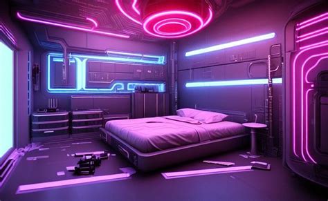 Cyberpunk Bedroom Cyberpunk Interior Futuristic Bedroom Neon Cyberpunk Cyberpunk Anime