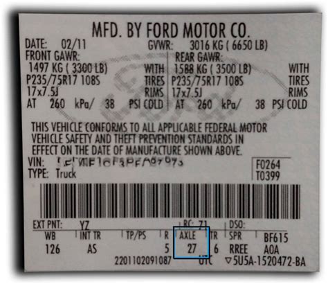 Ford Axle Code Chart Everything You Need To Know Gmund 42 Off