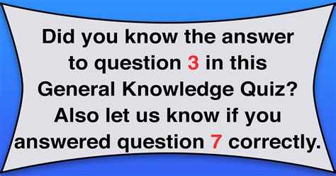 General knowledge quiz from video quiz hero 100% correct answers. General Knowledge Quiz