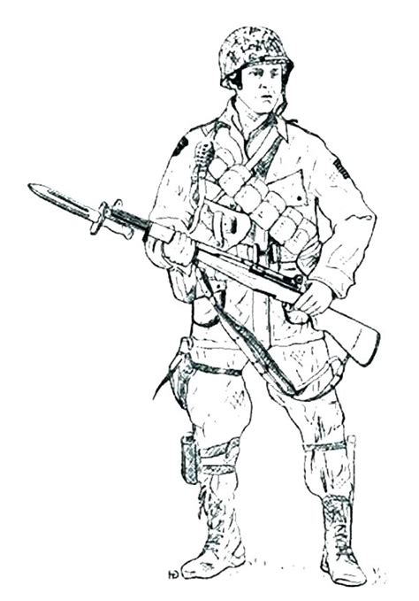 Army Coloring Pages Soldier At Free Printable
