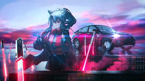 Arknights Anime Girl Games Backgrounds And Anime Purple Car Hd