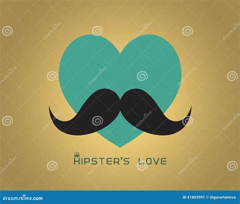 Heart With Mustache Stock Illustration Illustration Of Banner 41803997