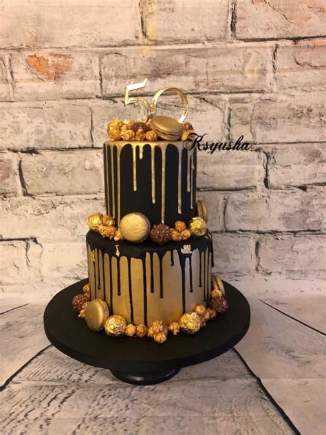 Black And Gold Birthday Cakes For Men Birthday Cake For Him 40th