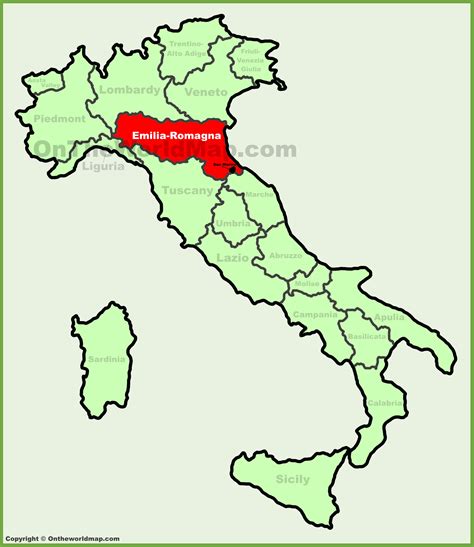 Emilia Romagna Location On The Italy Map