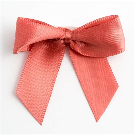 Coral Pink Satin Bows 12 Pack By Favour Lane