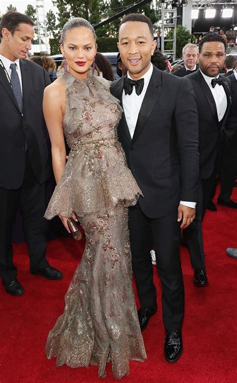 Chrissy Teigen And John Legend From 2017 Golden Globes Red Carpet