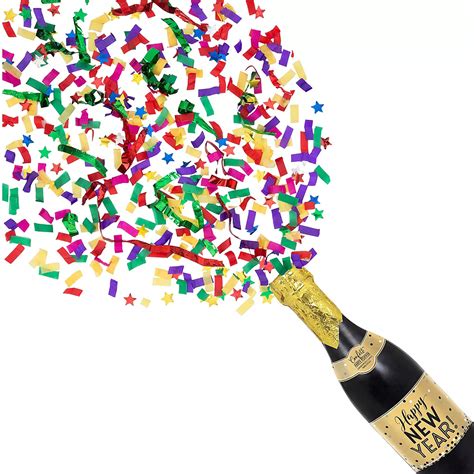 Happy New Year Champagne Bottle Confetti Popper 4 12in X 18in Party City