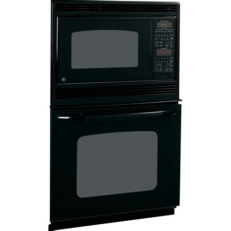 Ge Self Cleaning Microwave Wall Oven Combo Black On Black Common 27
