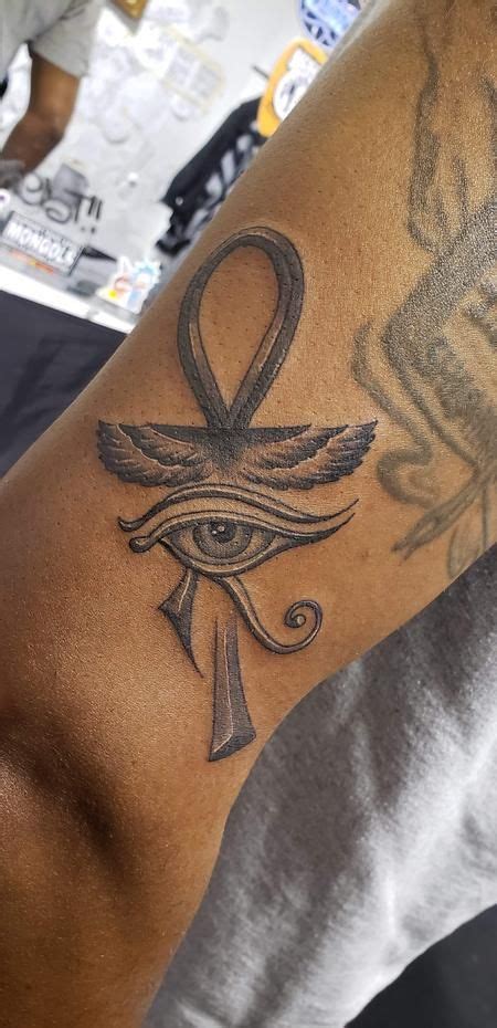 Ankh Tattoo Eye Of Horus By Blake Ohrt Madison Tattoonow In 2021