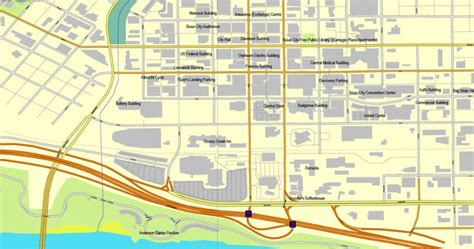 Sioux City Iowa Us Exact Vector Street City Plan Map V209 Full