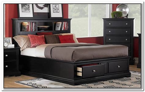 King platform bed with bookcase headboard. Amazing Bed With Storage Headboard | Bookcase headboard ...