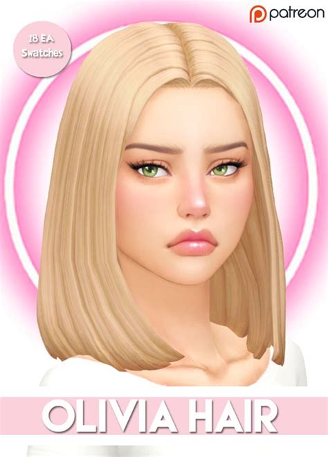 Olivia Hair And Soft Skittles Palette Lady Simmer Sims Hair Sims