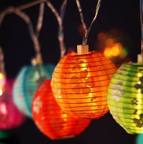 Multicolor Nylon Lantern String Lights Fresh Garden Decor
