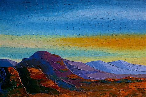 Distant Mountains Painting By Barry Osbourn Fine Art America