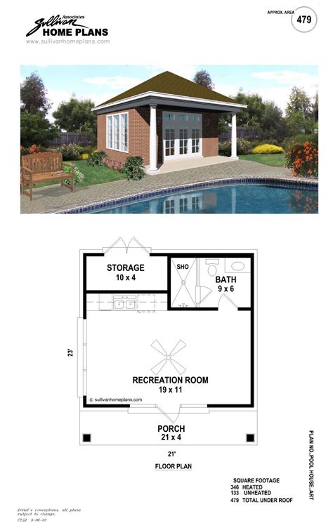 Small Pool House Floor Plans Decorating Image To U