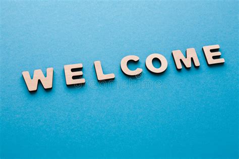 Word Welcome On Blue Background Stock Photo Image Of Backdrop