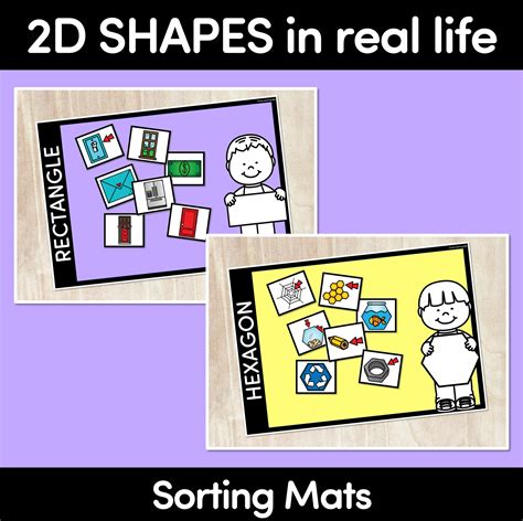 2d Shapes In Real Life Sorting Mats Mrs Learning Bee