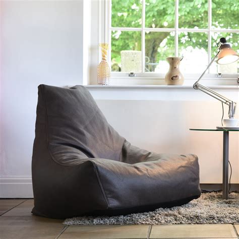 Extreme Lounging Mighty B Faux Leather Bean Bag In Slate Extreme