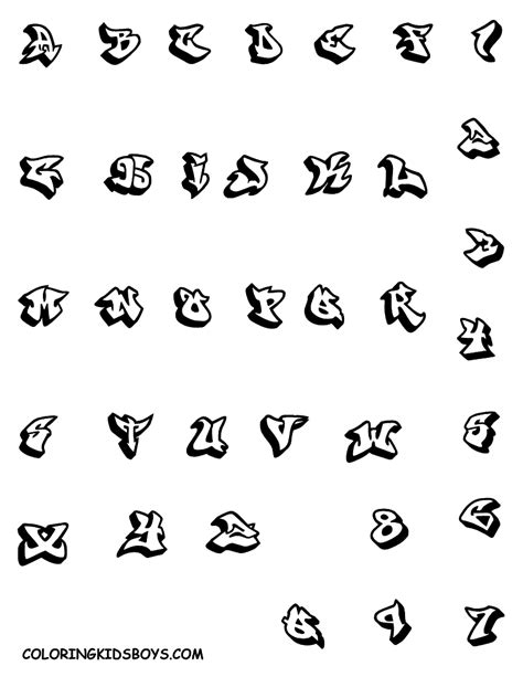 Let your child color in this bubble alphabet and—if she's up for a big challenge—cut each fancy letter out. Graffiti Alphabet Bubble Letters Thats Printable