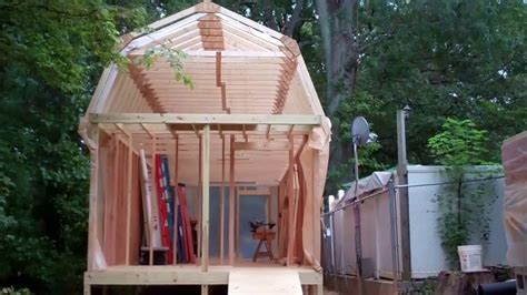 How to build a shed using prebuilt gambrel trusses for your shed roof. Construction of Project 'Mega Shed' Part 7: Building and ...