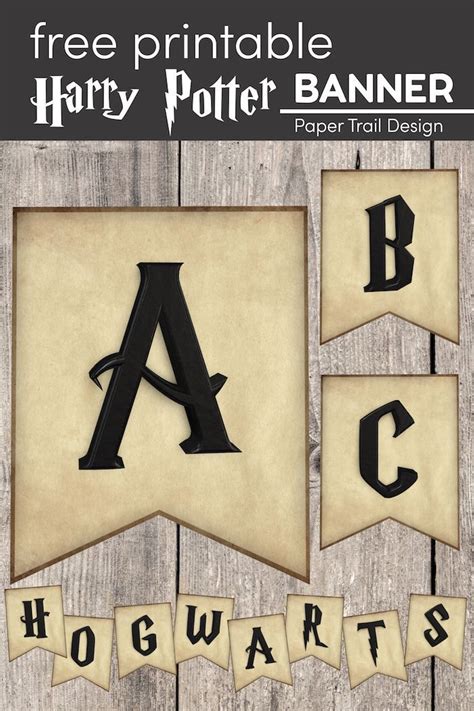 Free Printable Harry Potter Banner Letters Paper Trail Design Harry