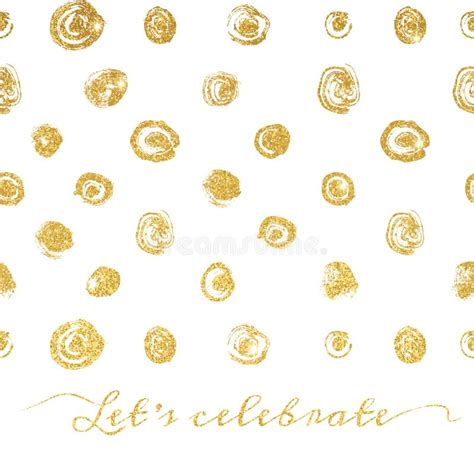 Golden Texture Background With Hand Drawn Dots Stock Illustration