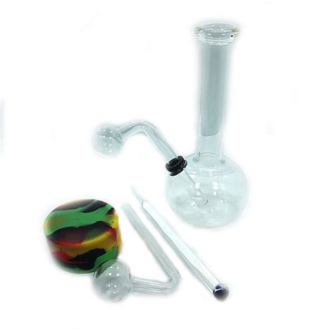 Glass Oil Burner Bubbler Water Pipe For Oil Wax Thick Glass With Glass Dabber Carry Case And