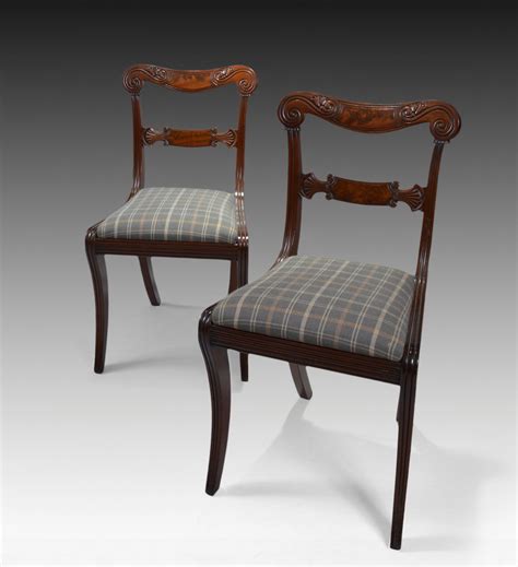 Set Of Eight Antique Regency Mahogany Dining Chairs