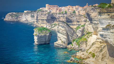 City Coastline Corsica France Saint Julien Rock Hd Travel Wallpapers