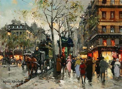 Boulevard Haussmann Painting By Antoine Blanchard Art Paris