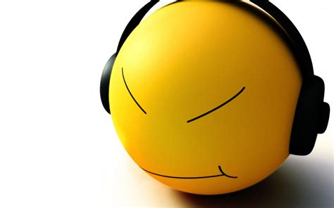 Smiley Face With Headphones Wallpaper 1351904