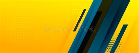 Abstract Yellow Banner With Geometric Shapes Stock Vector
