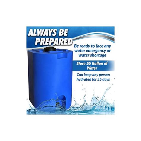 Blue 55 Gallon Water Storage Tank By Waterprepared Emergency Water