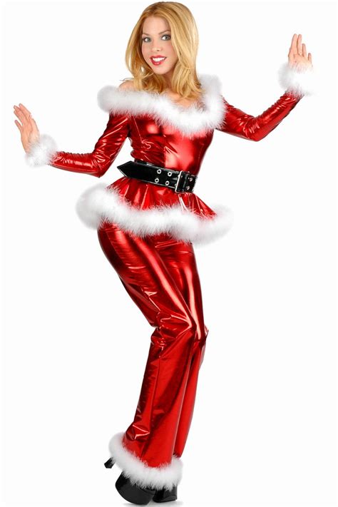 Sexy 4pc Fluffy Santa Girl Costume Red Lady Wholesale Sexy 4pc Fluffy Santa Girl Costume In