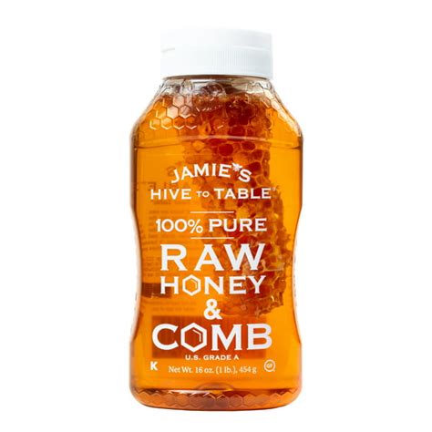 Jamies Hive To Table 100 Raw Honey And Comb Pure Honey 16 Oz Bottle