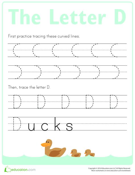 Practice to write letter D  Templates at allbusinesstemplates.com