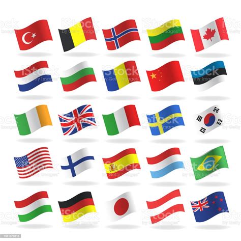 Collection Of The Most Popular World Flags Icons And Vector