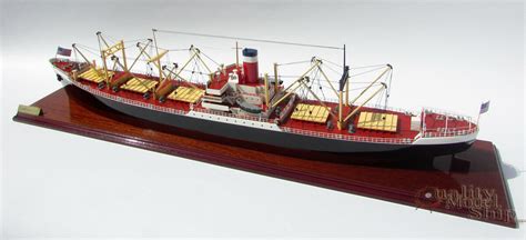 Waterline Ss American Scout C2 Cargo Ship Handmade Wooden Ship Model