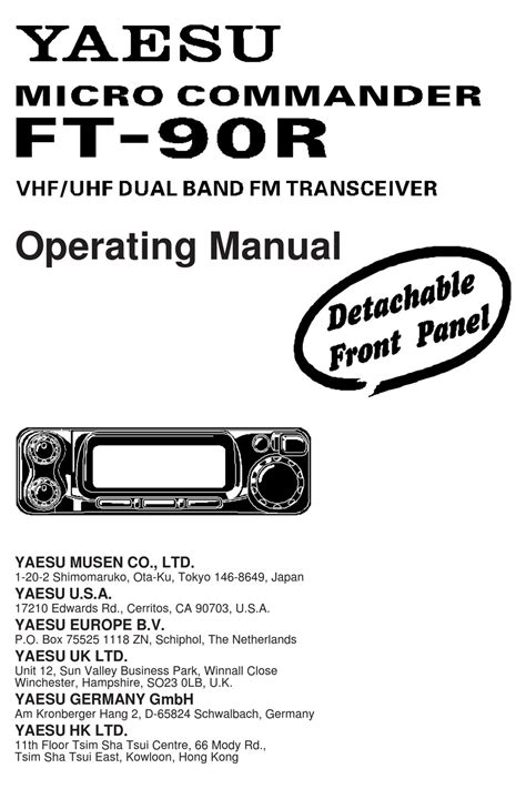 Yaesu Ft 90r Operating Manual Pdf Download Manualslib