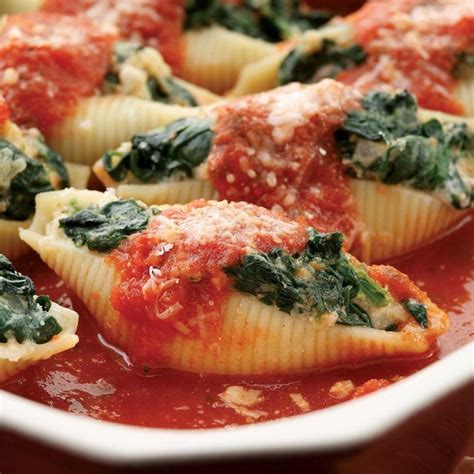 Spinach Ricotta Stuffed Shells Recipe Sparkrecipes