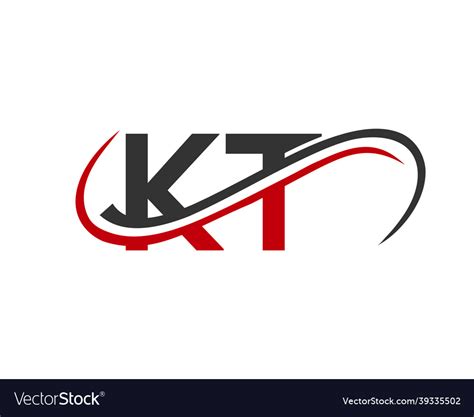 initial kt logo design kt letter linked business vector image