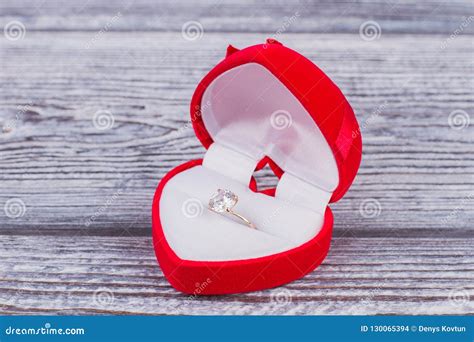 Diamond Ring In A Heart Shaped Box Stock Photo Image Of Anniversary