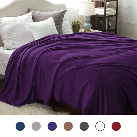Bedsure Fleece Blankets Bedspread King Size Purple Extra Large Bed