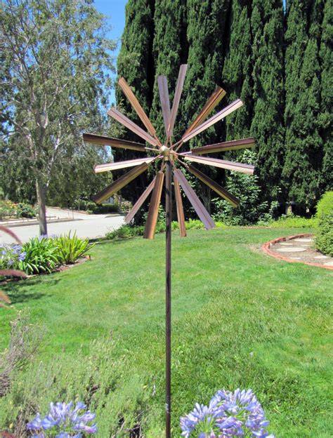 Stanwood Wind Sculpture Kinetic Copper Dual Spinner Double Windmill