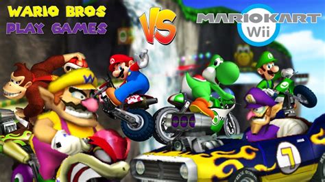 Wario Bros Play Games Mario Kart Wii 2 Vs Youtube