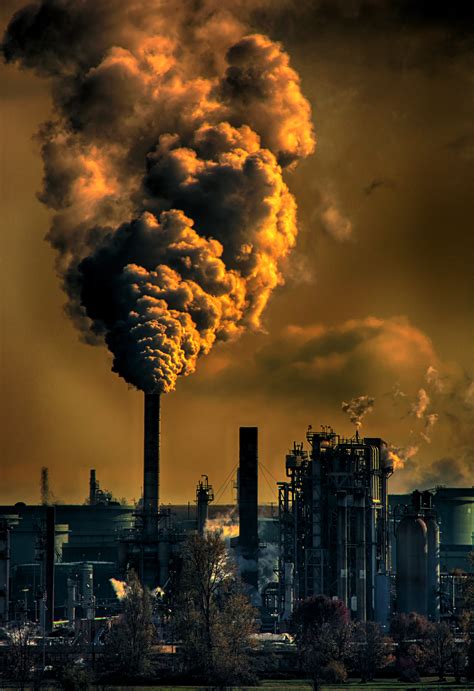 Free Photo Photography Of Factory Air Pollution Industry Sunset