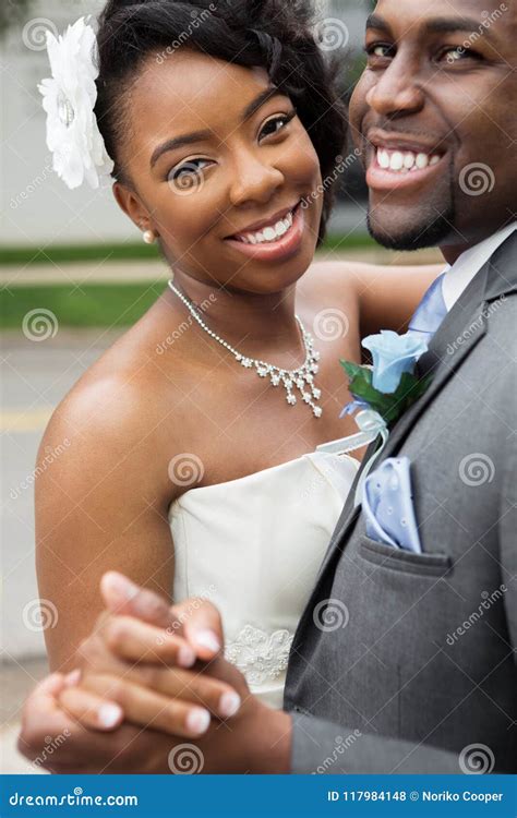 African American Bride And Groom Stock Photo Image Of Sharing