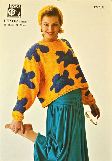 Vintage 80s Ladies Jumper Knitting Pattern Vintage Sweater Pattern