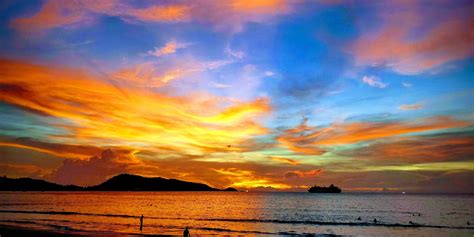 Sunset In Thailand Phuket Patong Beach Today Patong Beach