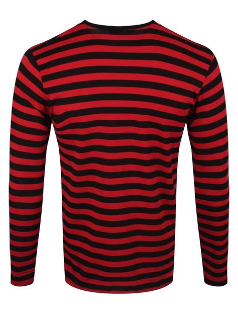 Striped Red And Black Long Sleeved T Shirt Buy Online At